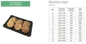 BANDEJA CARTON NEGRO Nº2 (100)