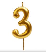 VELA CUMPLEAÑOS COMIC ORO Nº3 DEKORA (12) REF. 345423